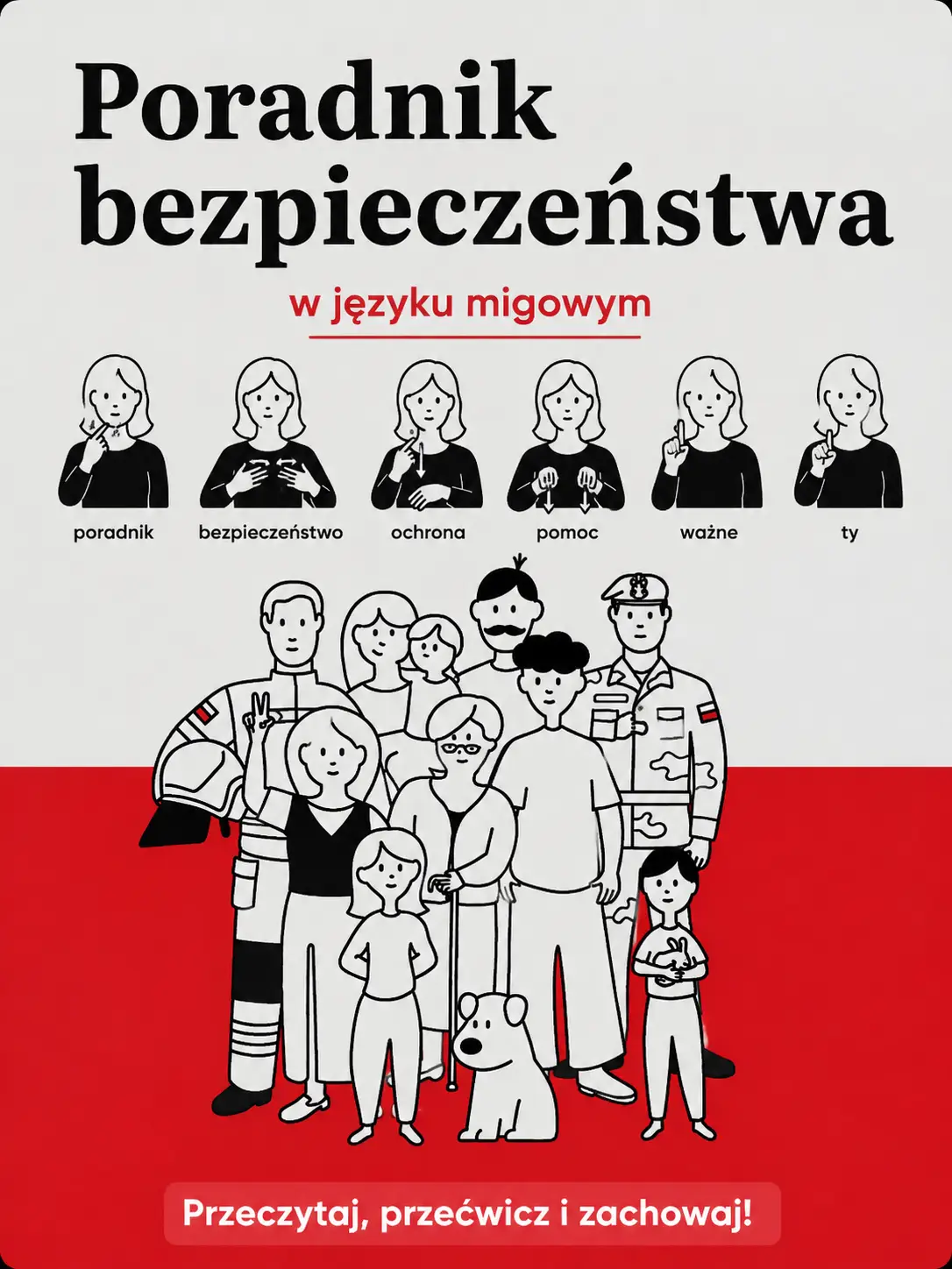 Poradnik bezpieczeństwa dostępny w Polskim Języku Migowym